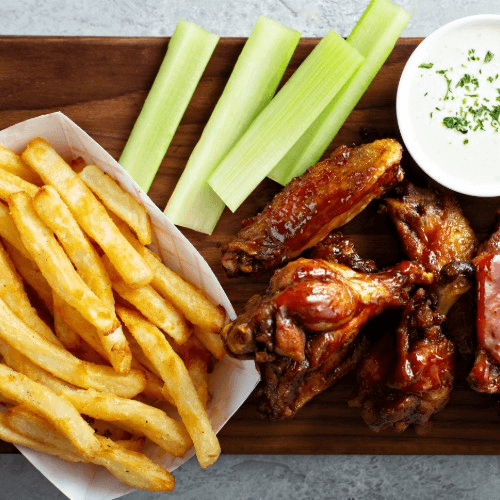 10 BBQ Wings And Fries