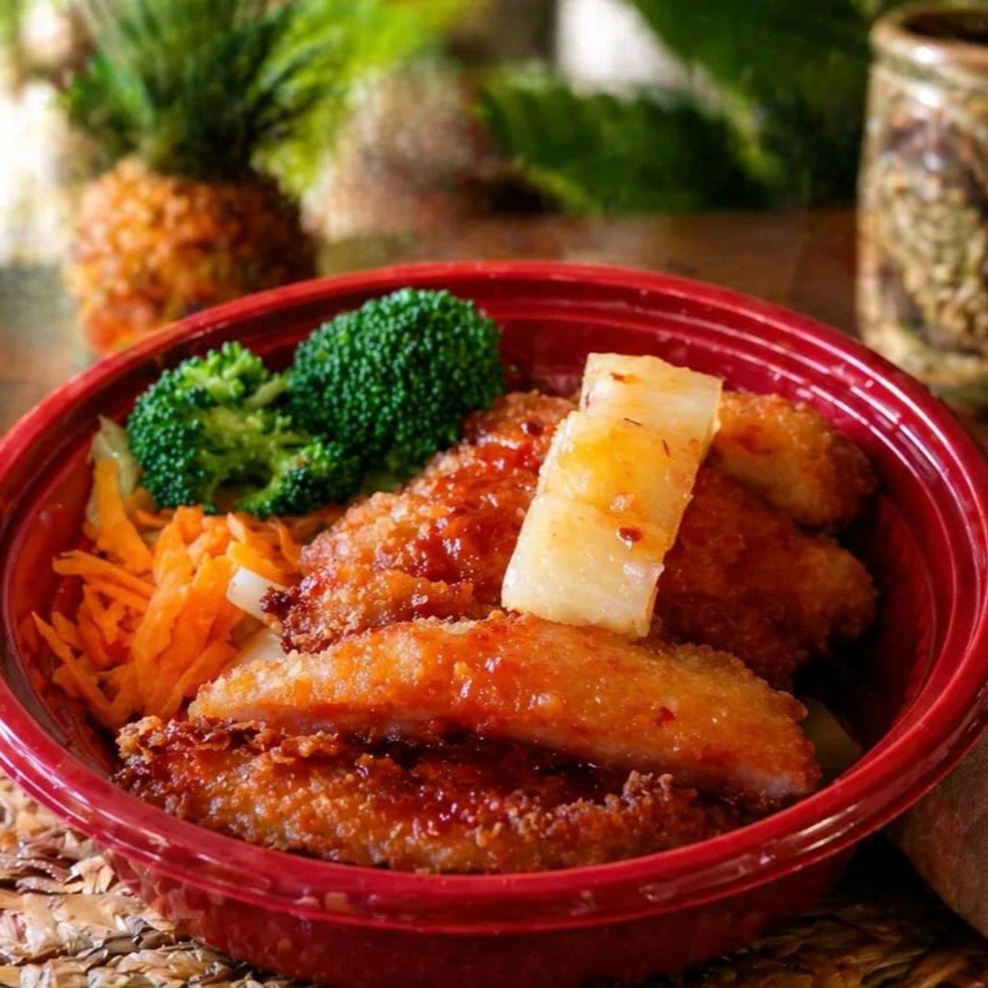 Spicy Pineapple Katsu Over Rice