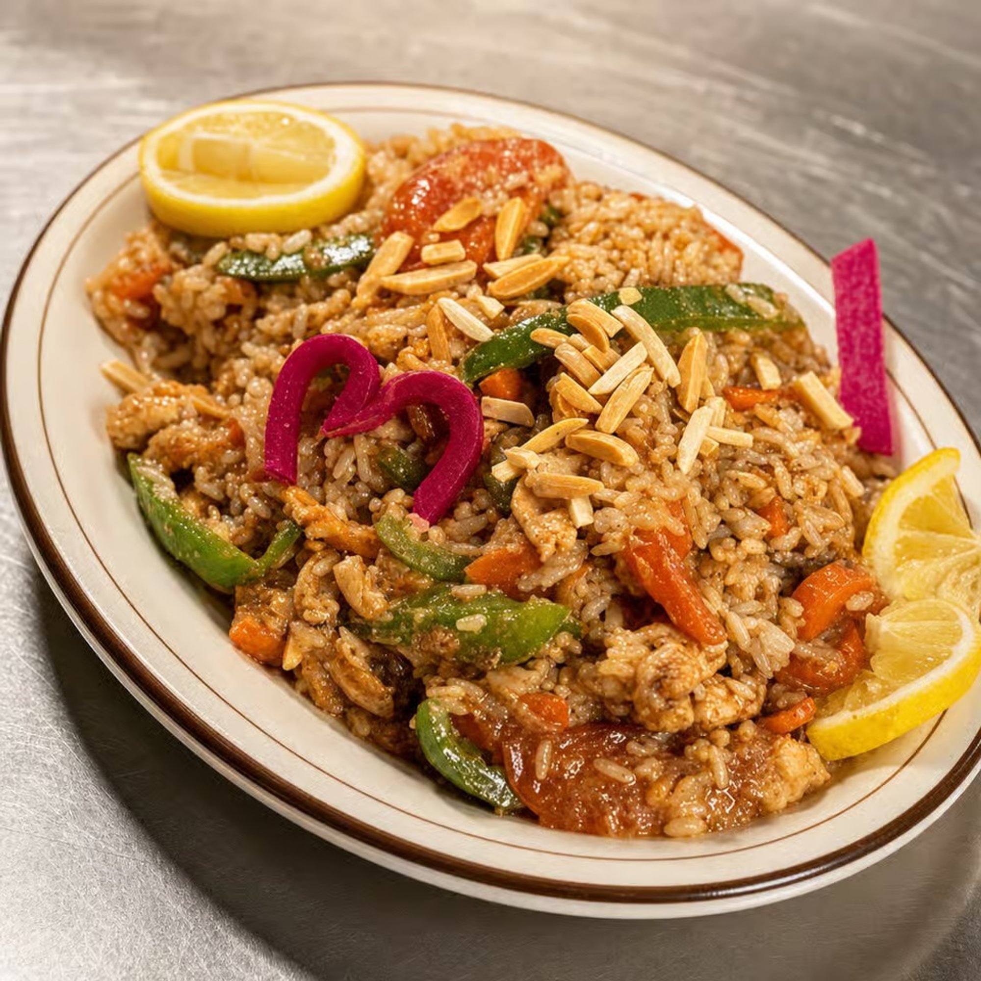 Garlic & Almond Rice Ghallaba