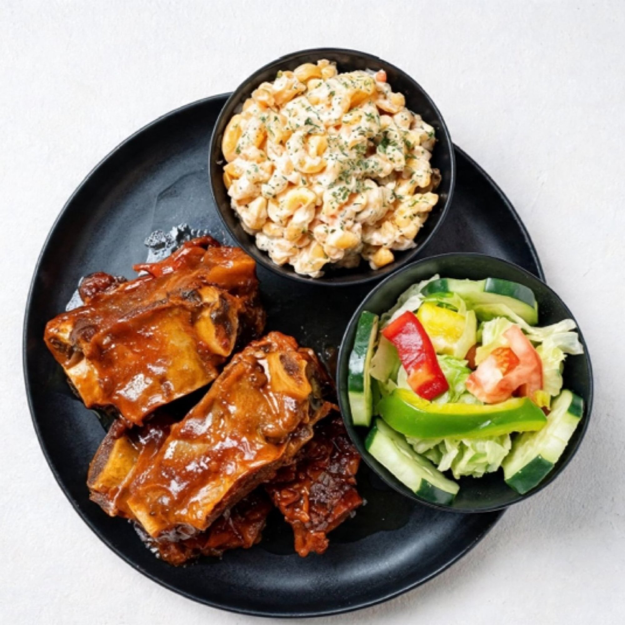 BBQ Beef Ribs Dinner Plate