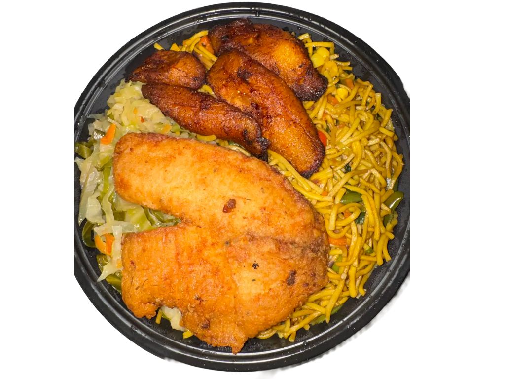 Chow-Mein W/Fried Tilapia 1pc