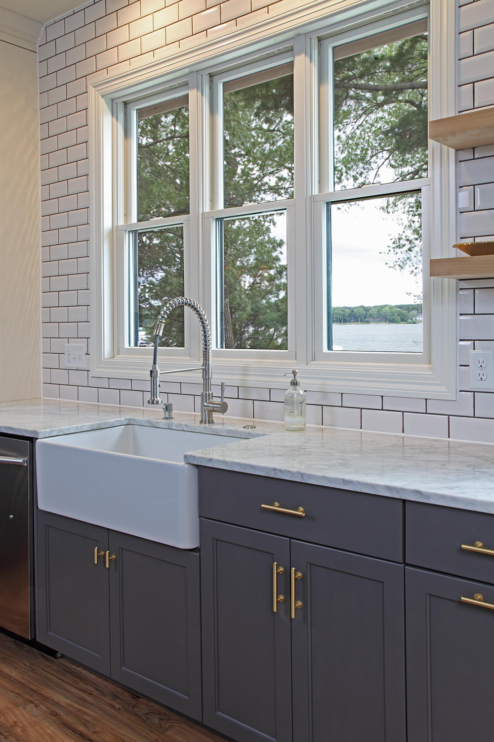 Modern Farm House.. Farm Sink and Subway tile