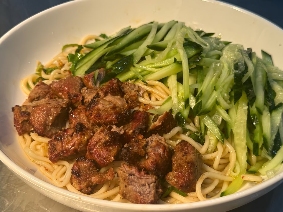 Grilled Lamb Cold Noodles 丝路烤羊肉酸辣凉面