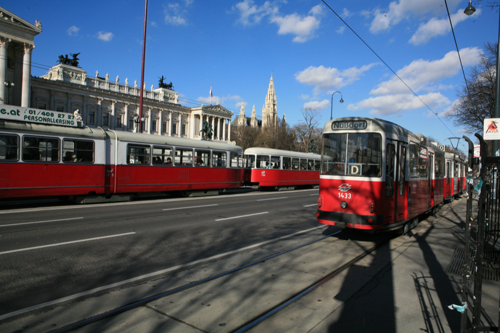 Vienna, Austria - a train in the Ringstrasse. Photo copyright Miceli Productions. http://MiceliProductions.com