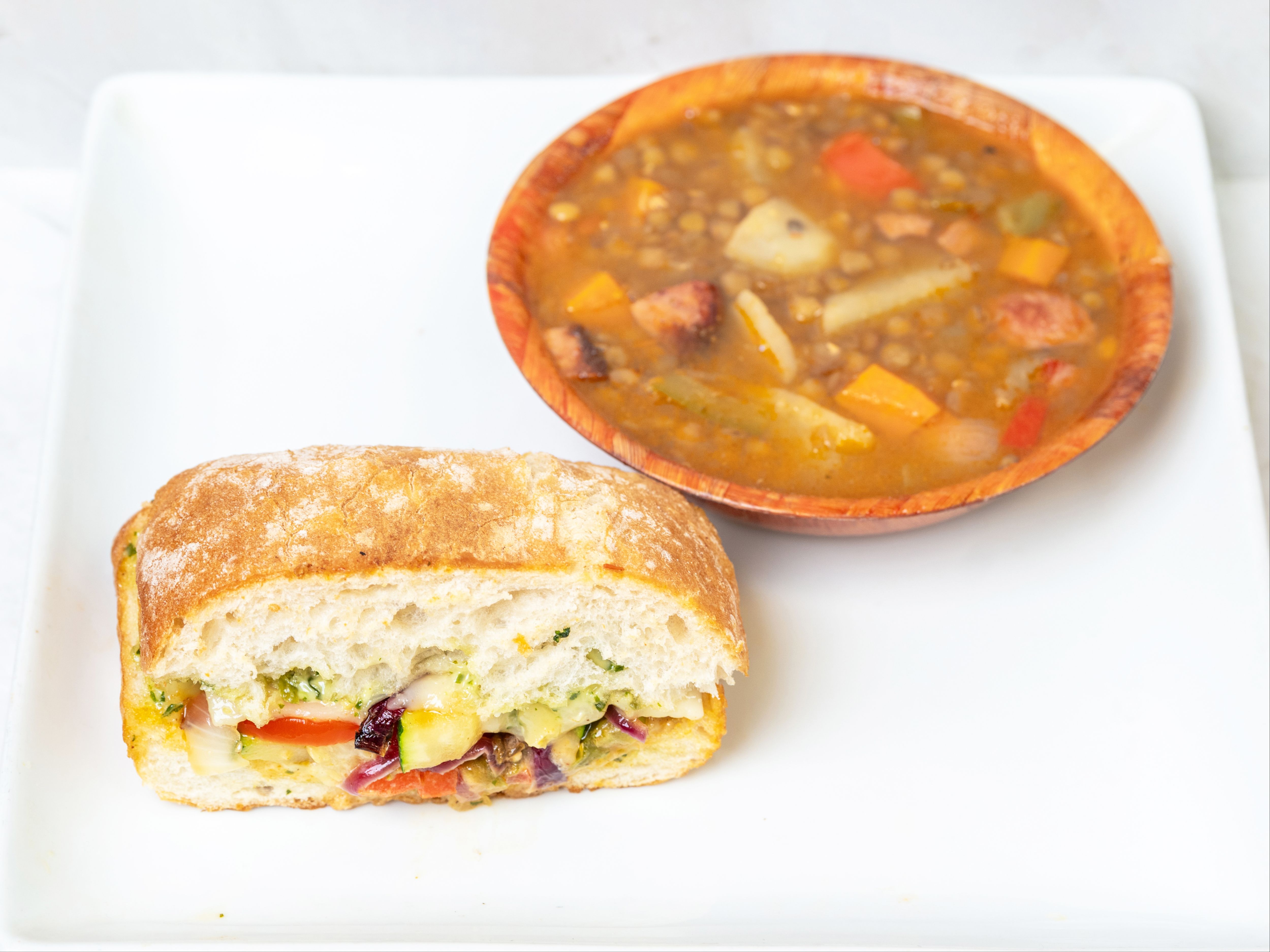 Half Roasted Veggie Sandwich