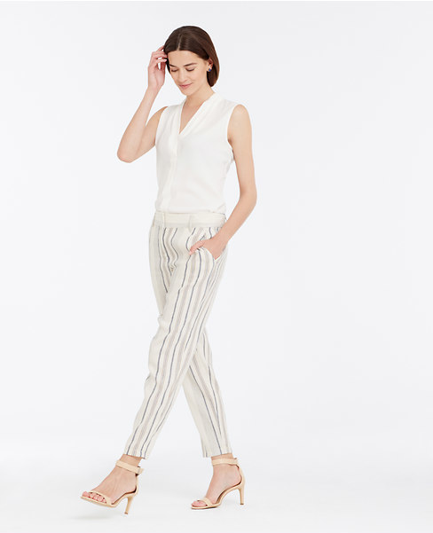 Stripe Relaxed Ankle Pants