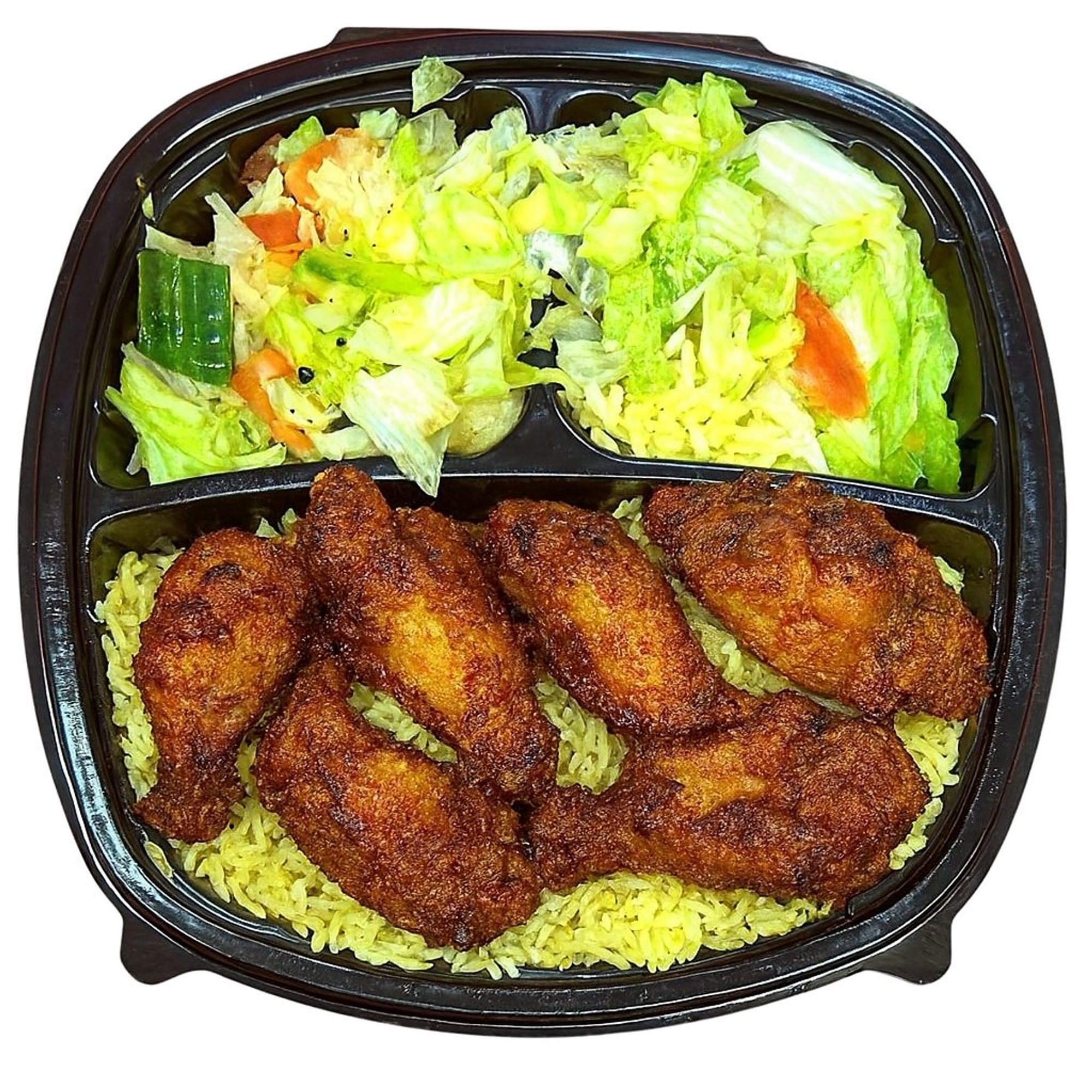 Chicken Wings with Rice & Salad+Soda