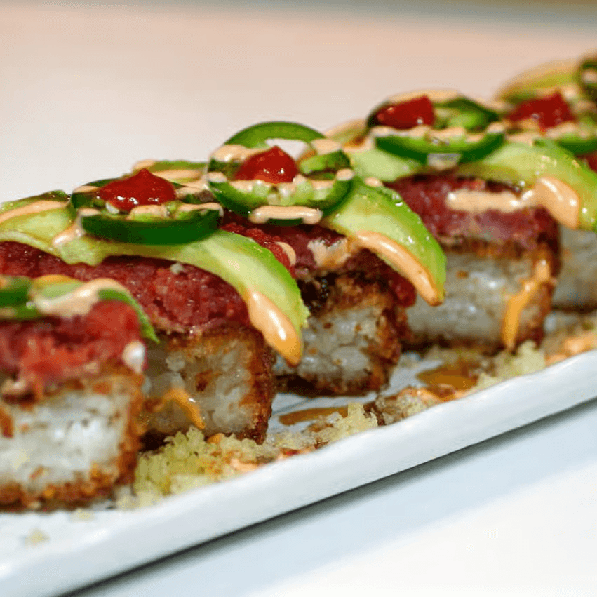 Spicy Salmon Crispy Rice (6 Pcs)