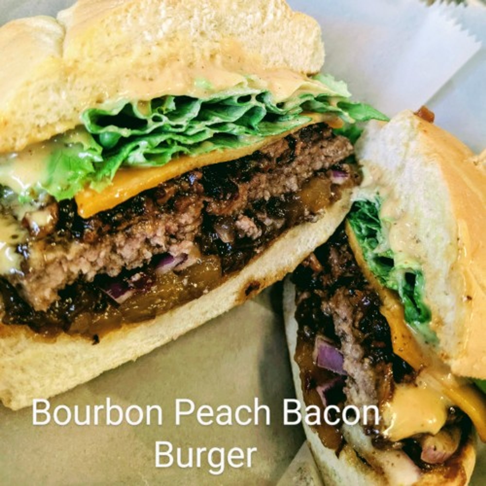 Bourbon Peach Bacon Burger