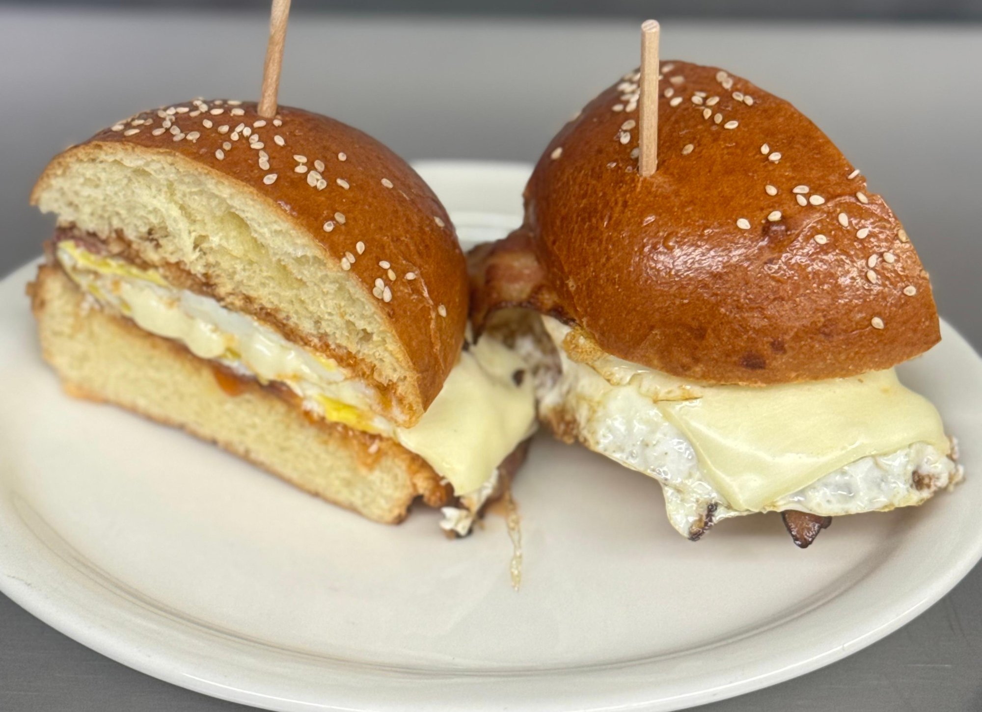 Hot Honey Bacon Egg N Cheese on Brioche Roll