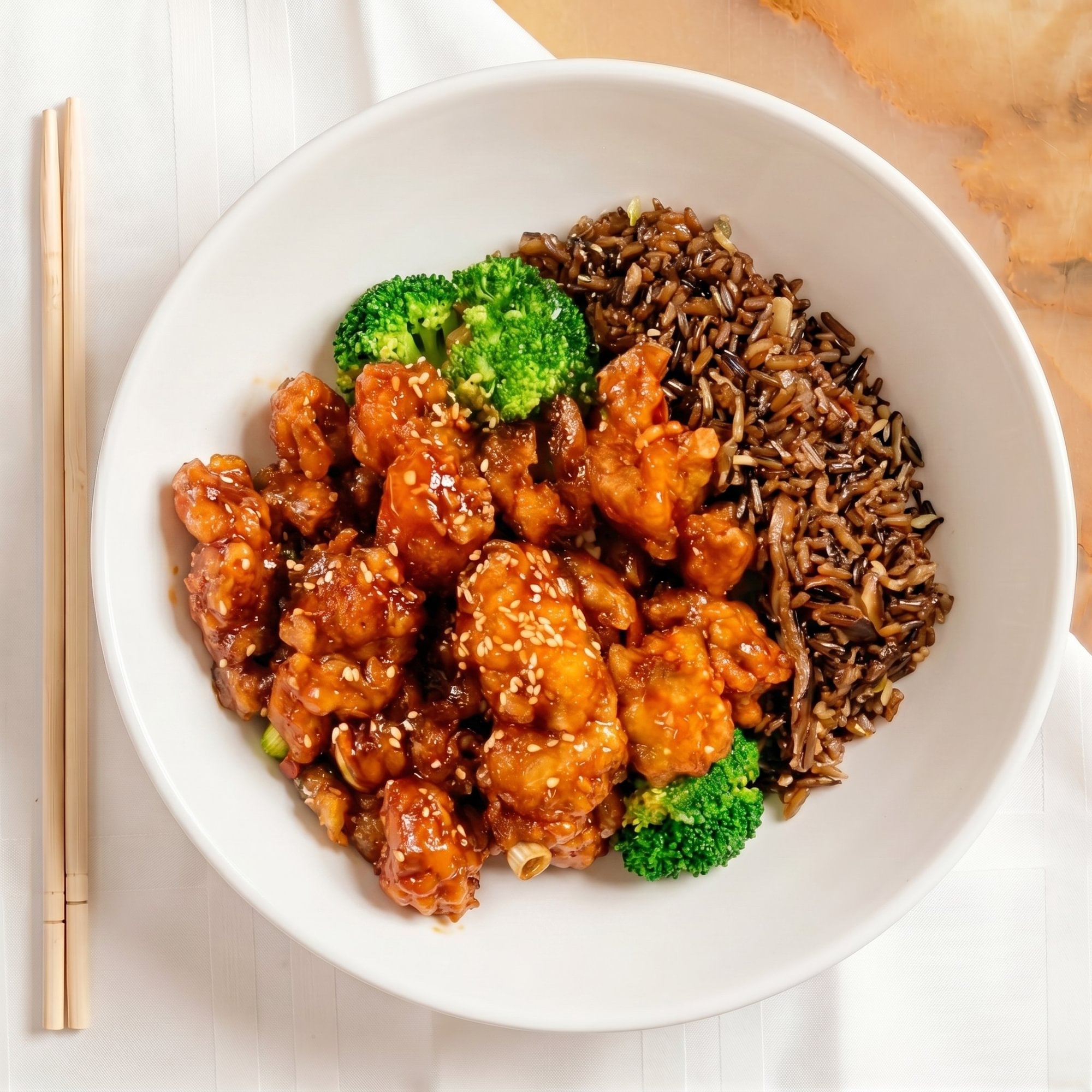 Dinner Sesame Chicken Combination Platter