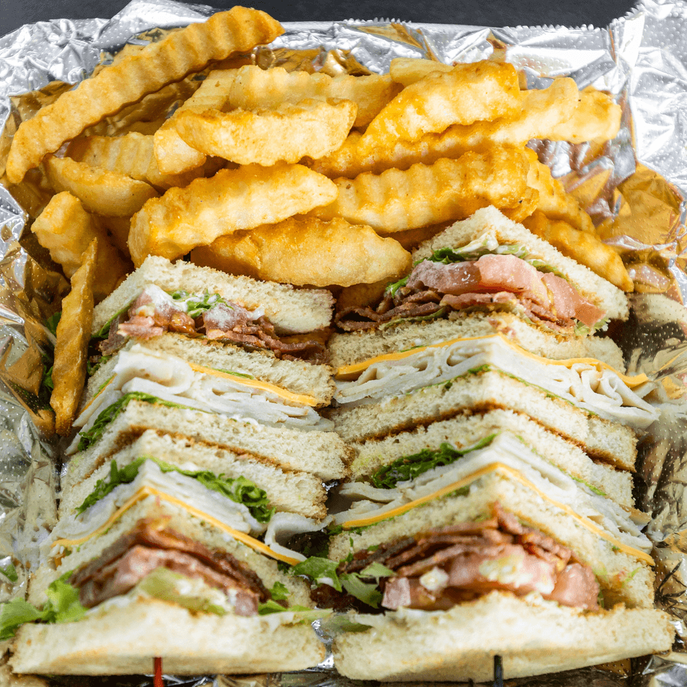 Turkey Club Sandwich with Fries