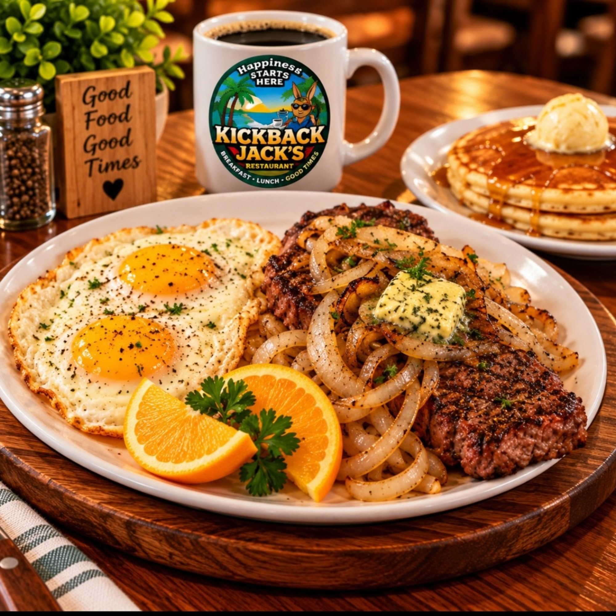 Famous King's Cut Steak and Eggs