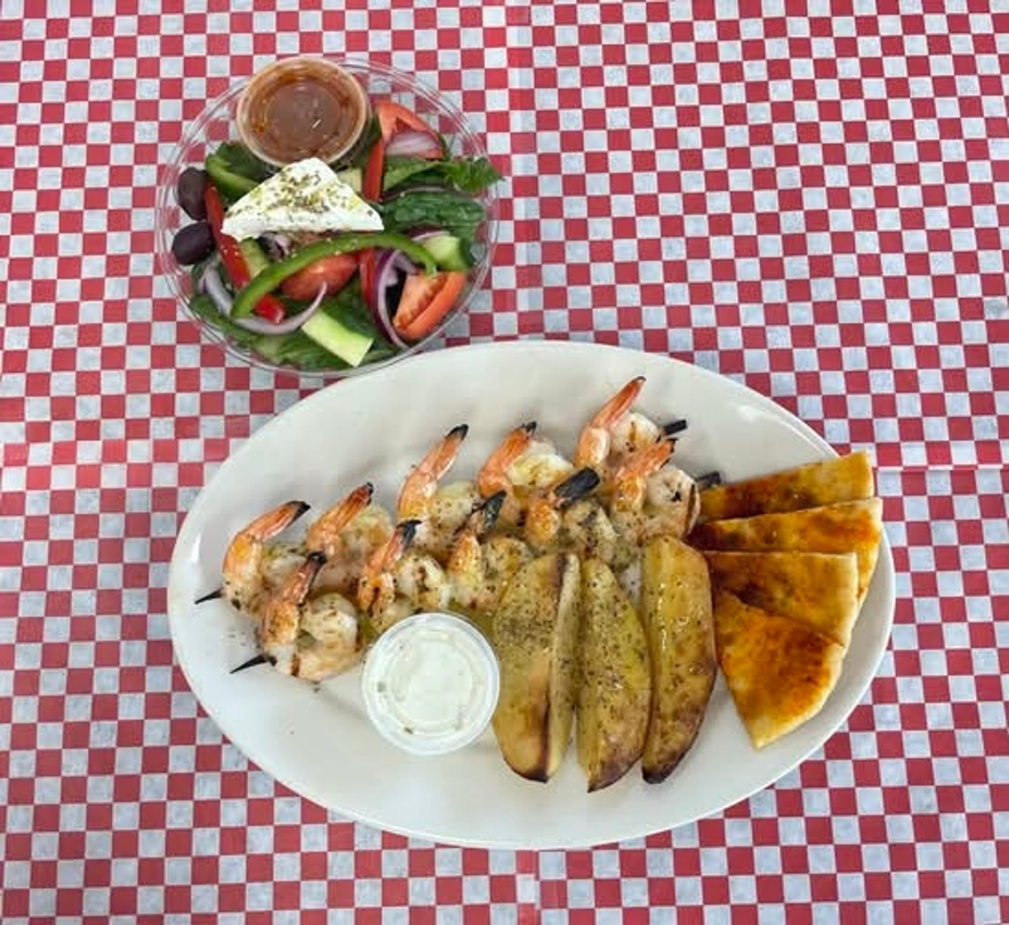 2 Shrimp Skewer (Souvlaki) Platter