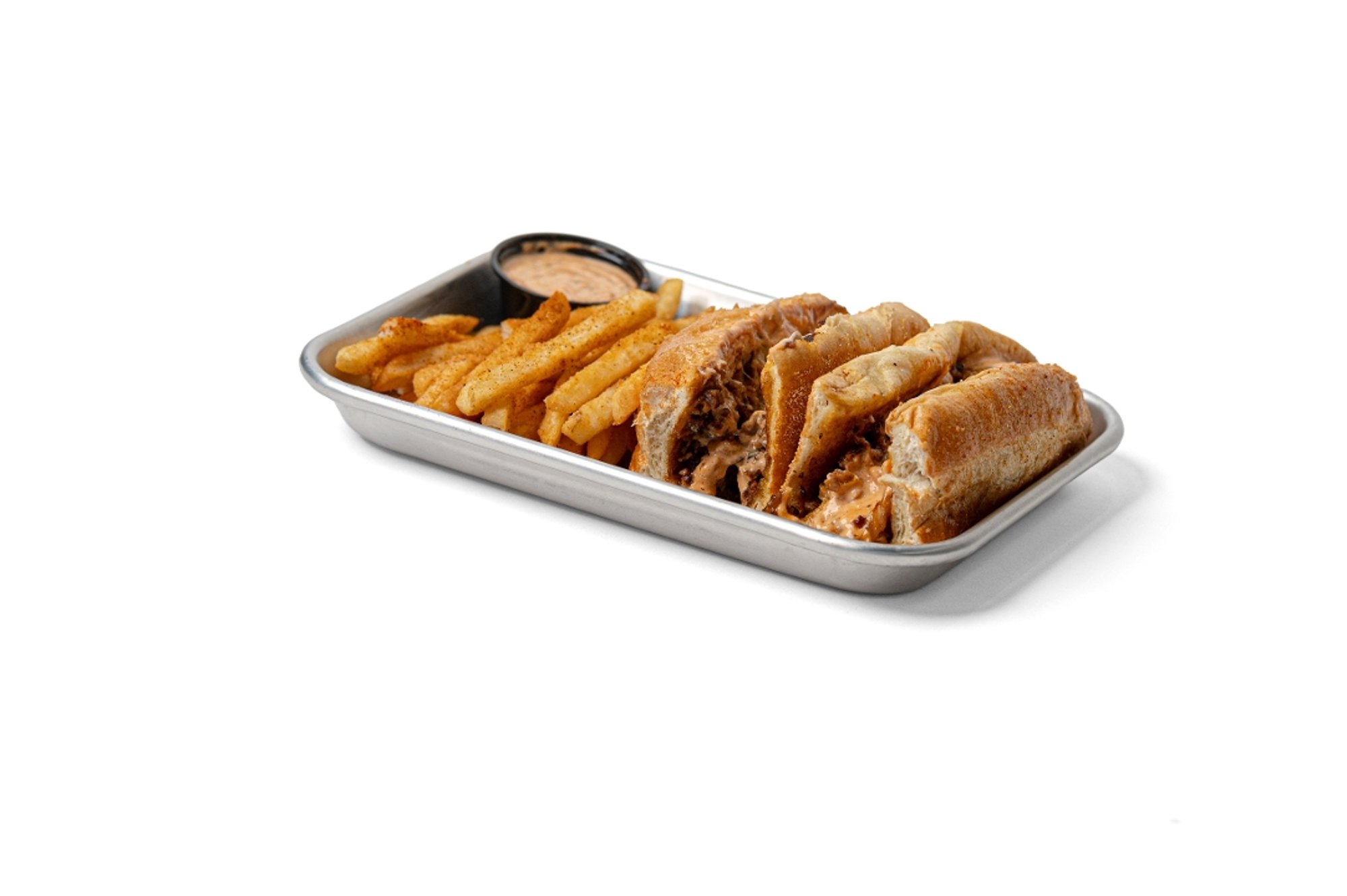 Chopped Cheese - Grilled Chicken Filet with Seasoned Fries