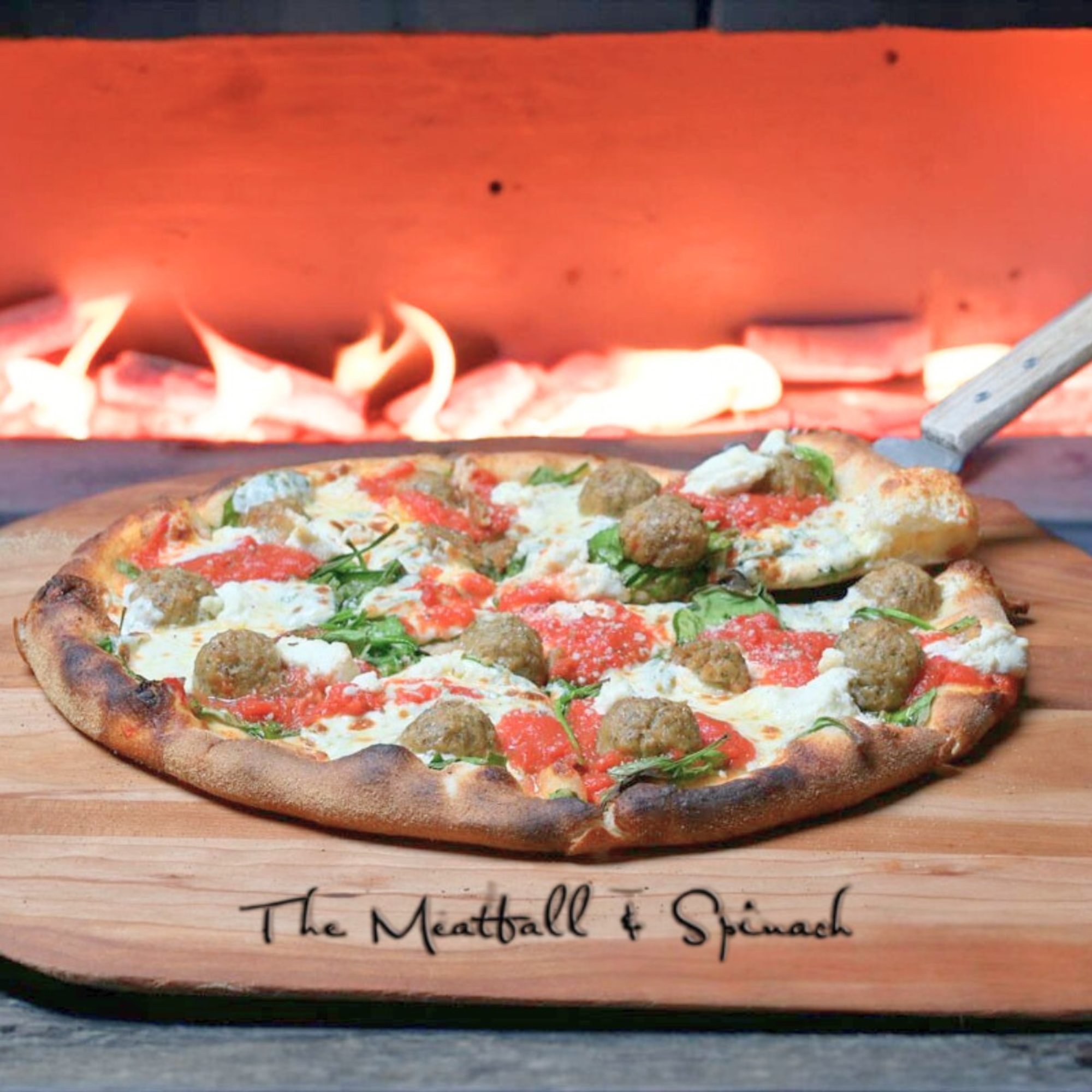 The Meatball Spinach Pizza