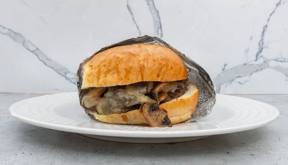 #4 Mushroom Swiss Burger