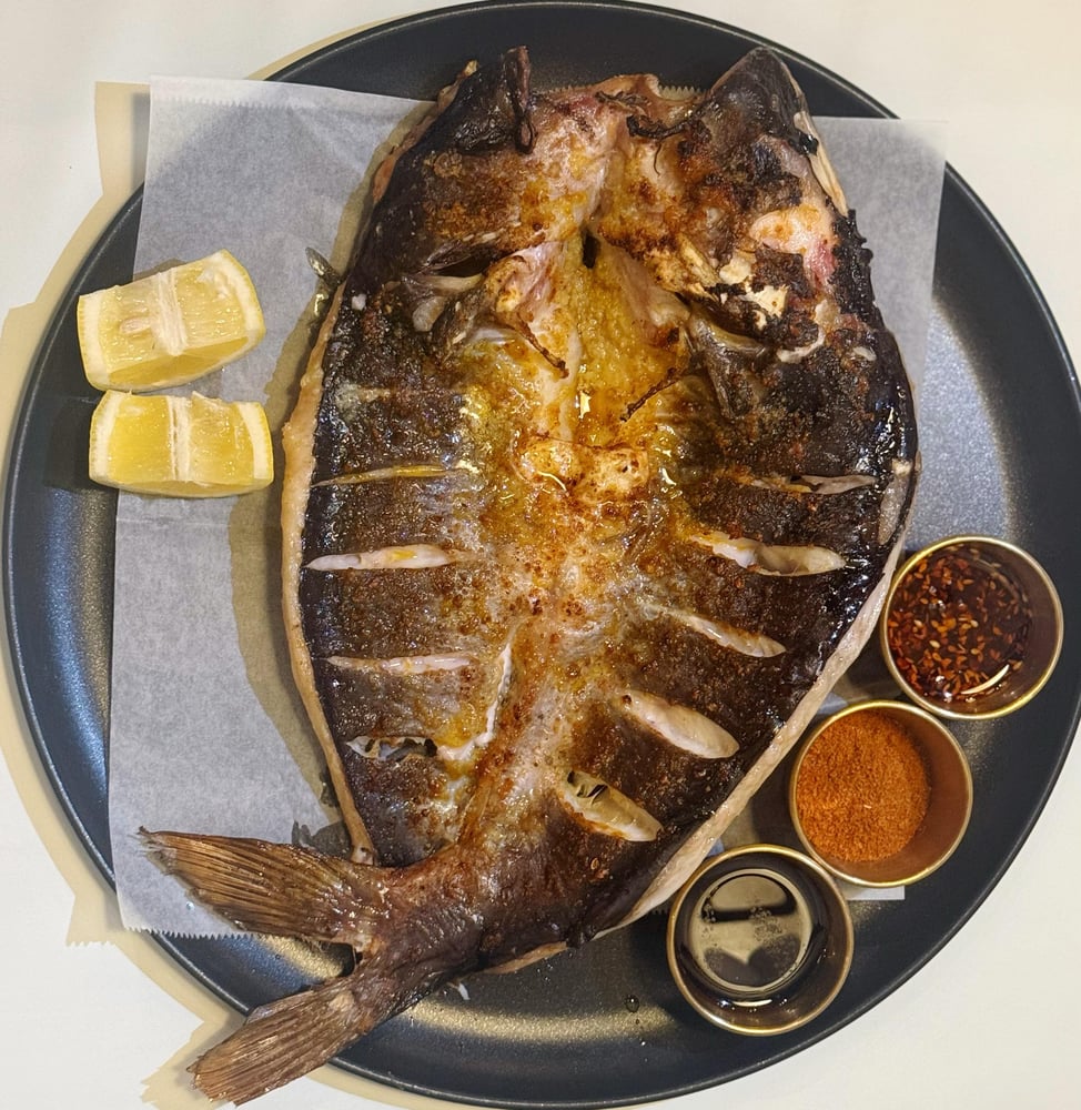 Whole Roasted Fish with Silk Road Garlic Spice- 丝路风味蒜香金皮烤整鱼