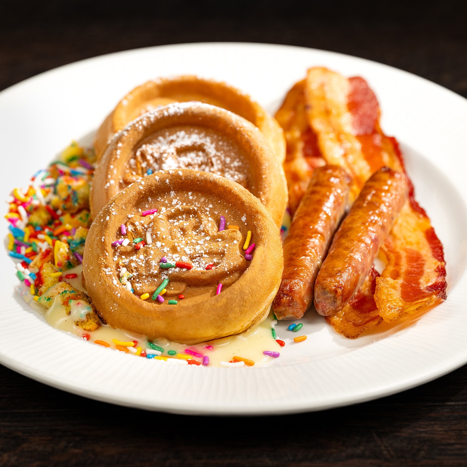 Character-shaped Birthday Cake Waffles