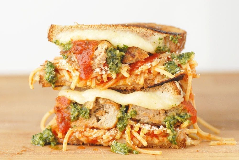 Meatball Parm Grilled Cheese Sandwich