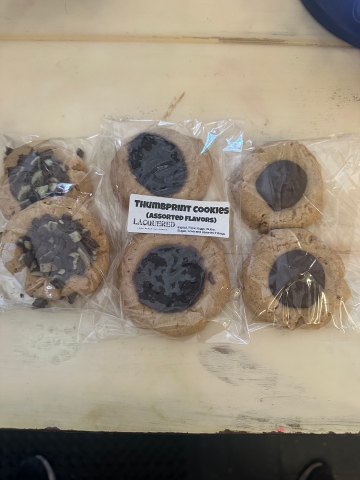 Peanut Butter & Chocolate Thumbprint Cookies