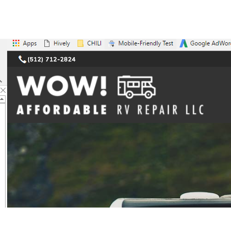 Wow! Affordable RV Repair Logo