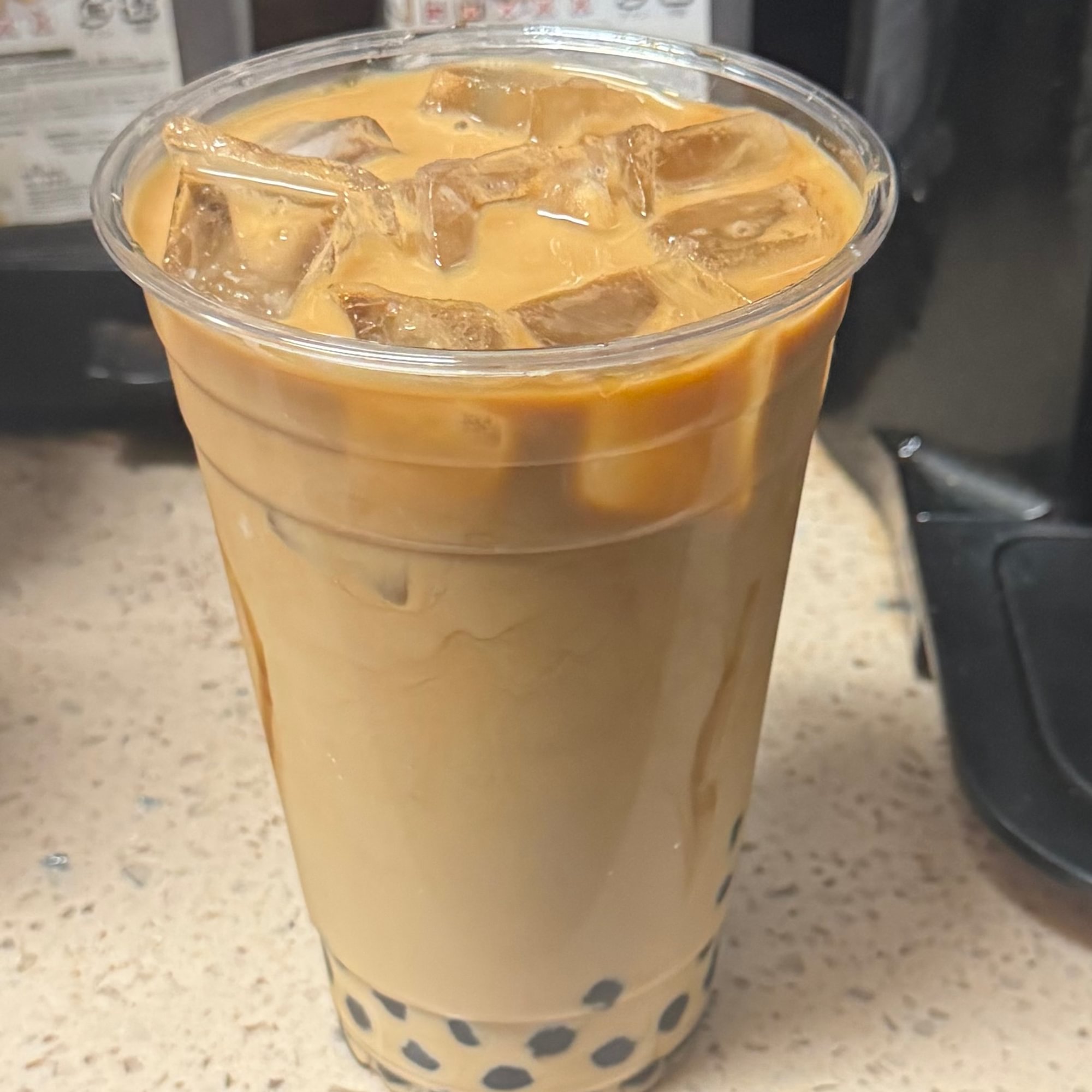 Cold brew ice coffee with boba