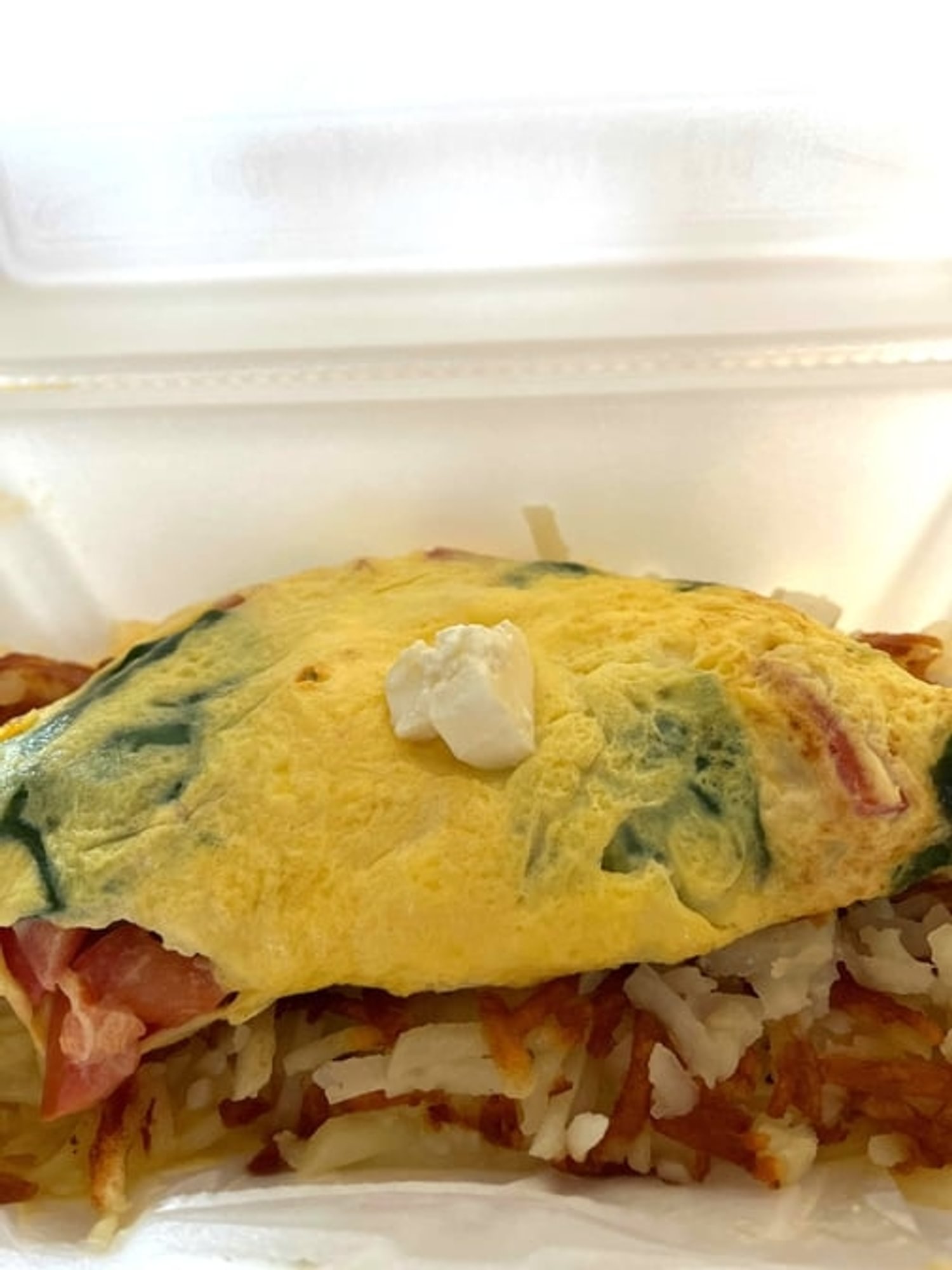 Spinach Tomato Feta Omelet