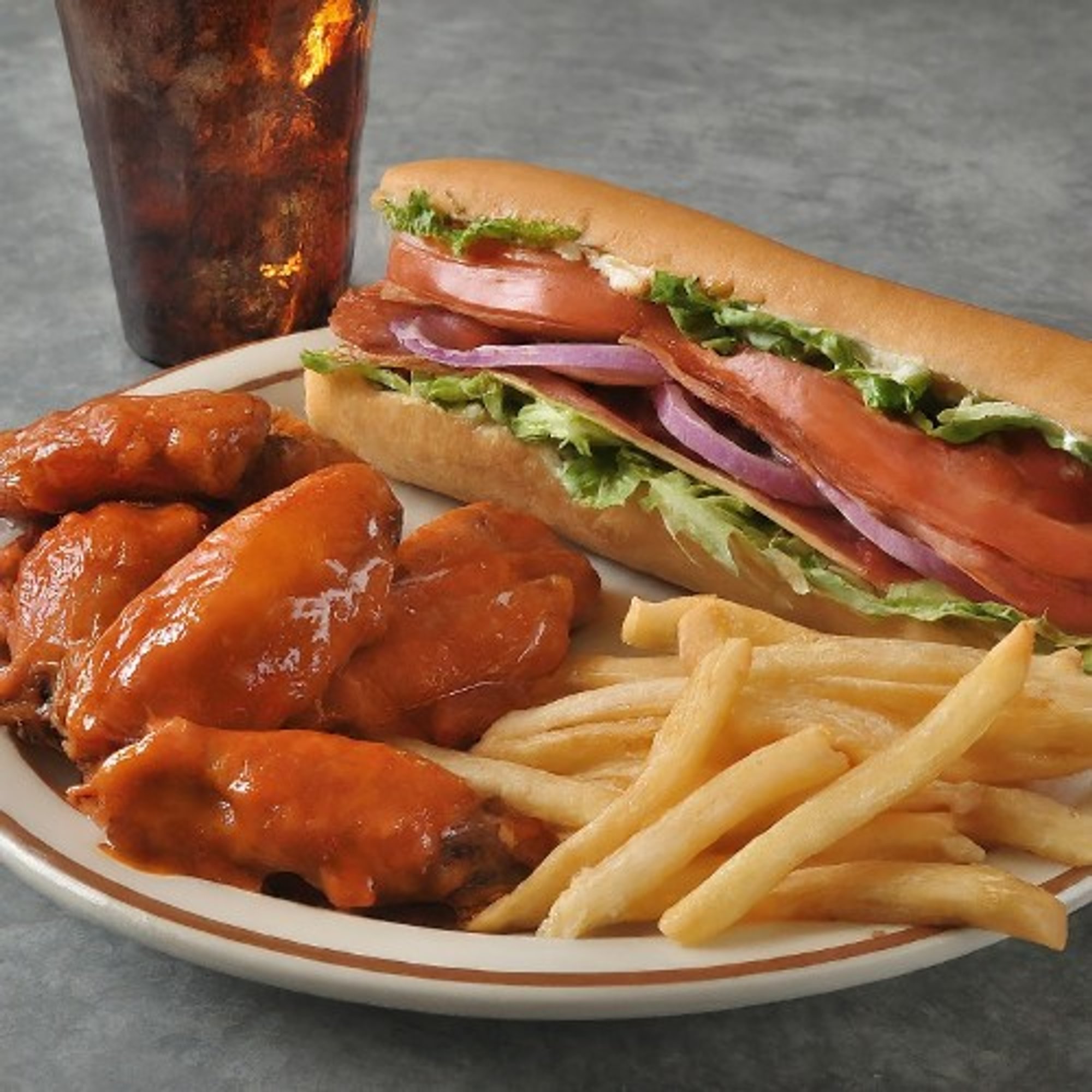 Grilled Sub and 5 Pieces Wings Combo