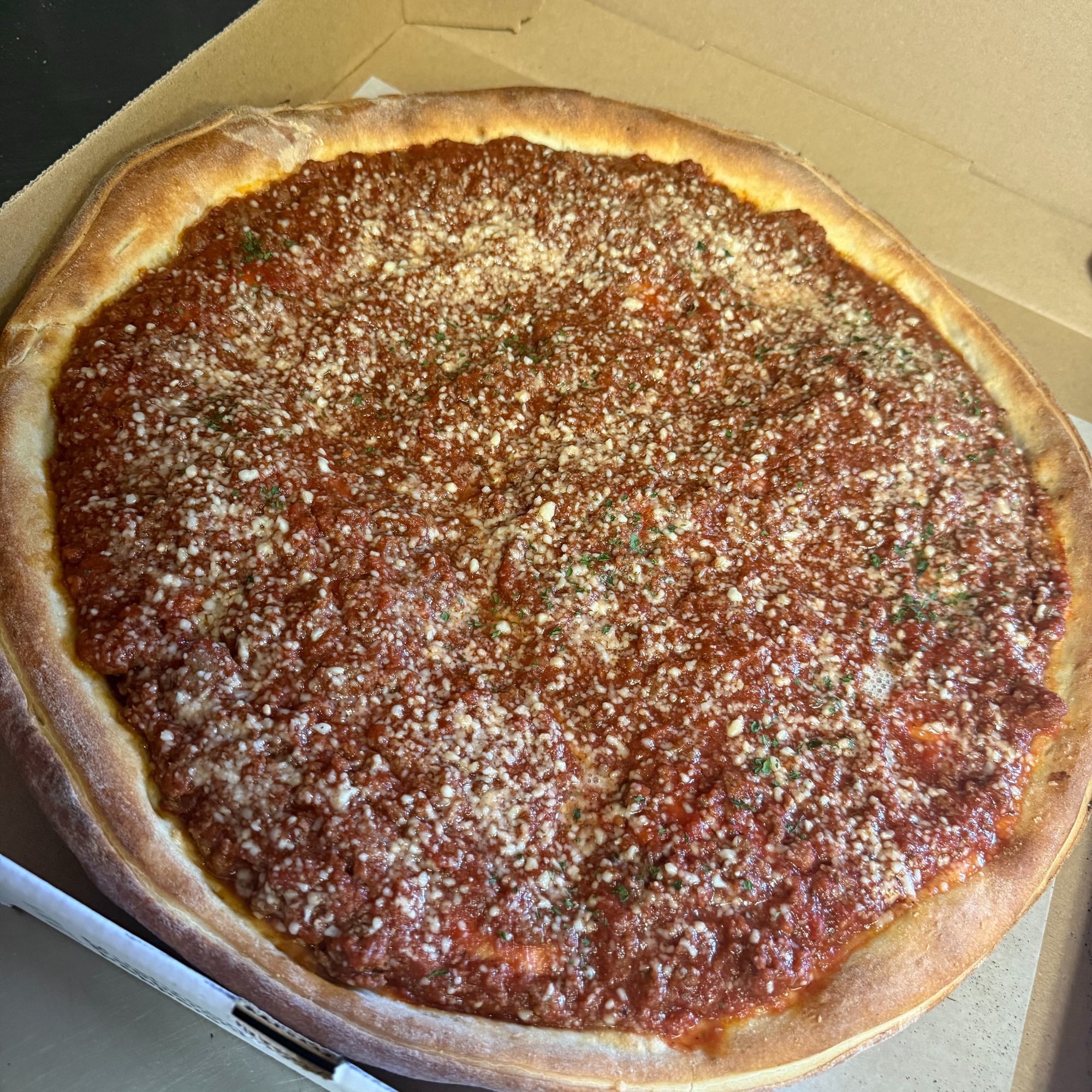 Meat Sauce Chicago Pizza