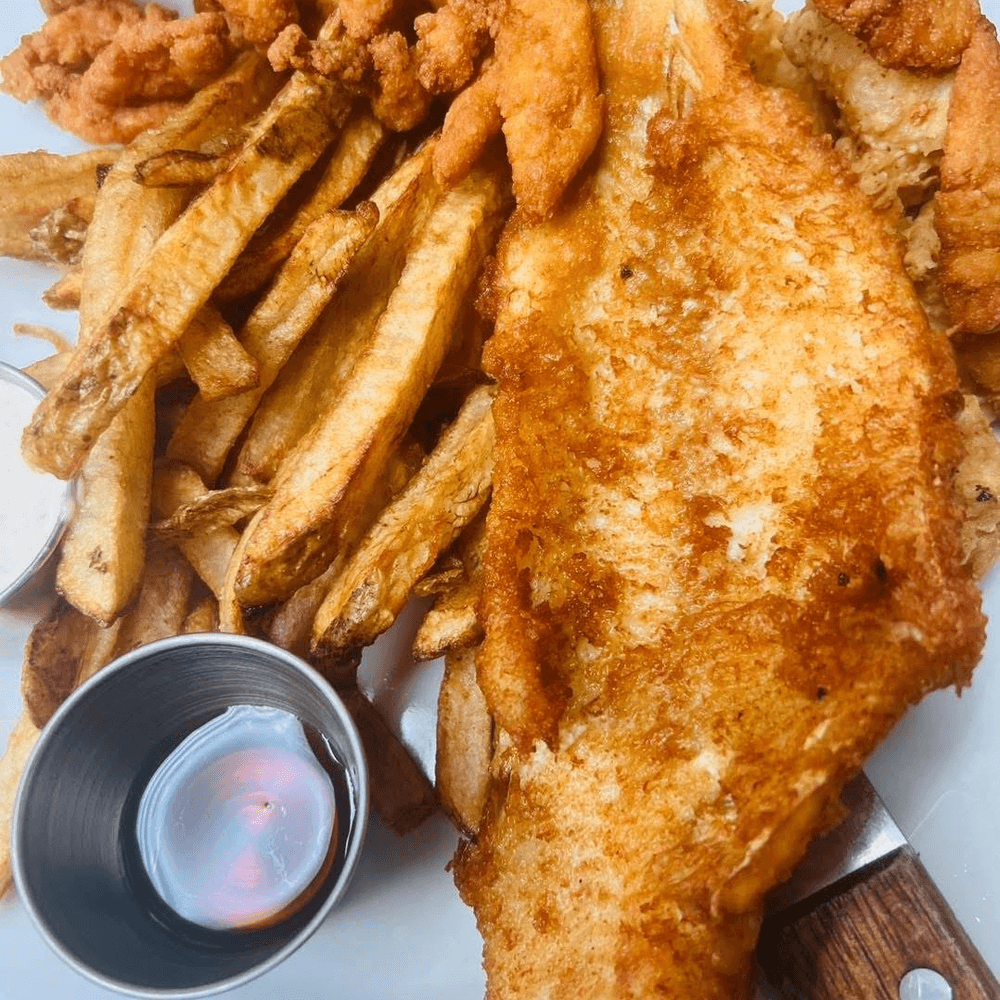 Lager Battered Fish & Chips Dinner
