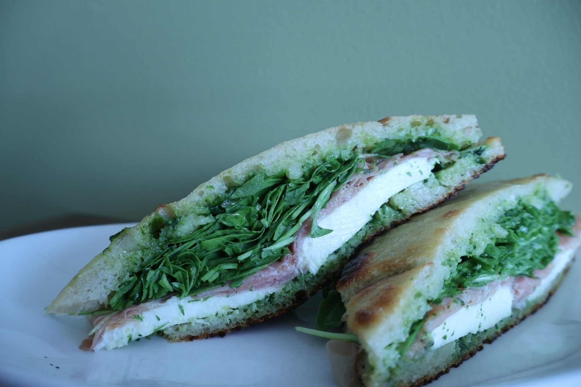 Prosciutto Mozzarella Arugula Sandwich