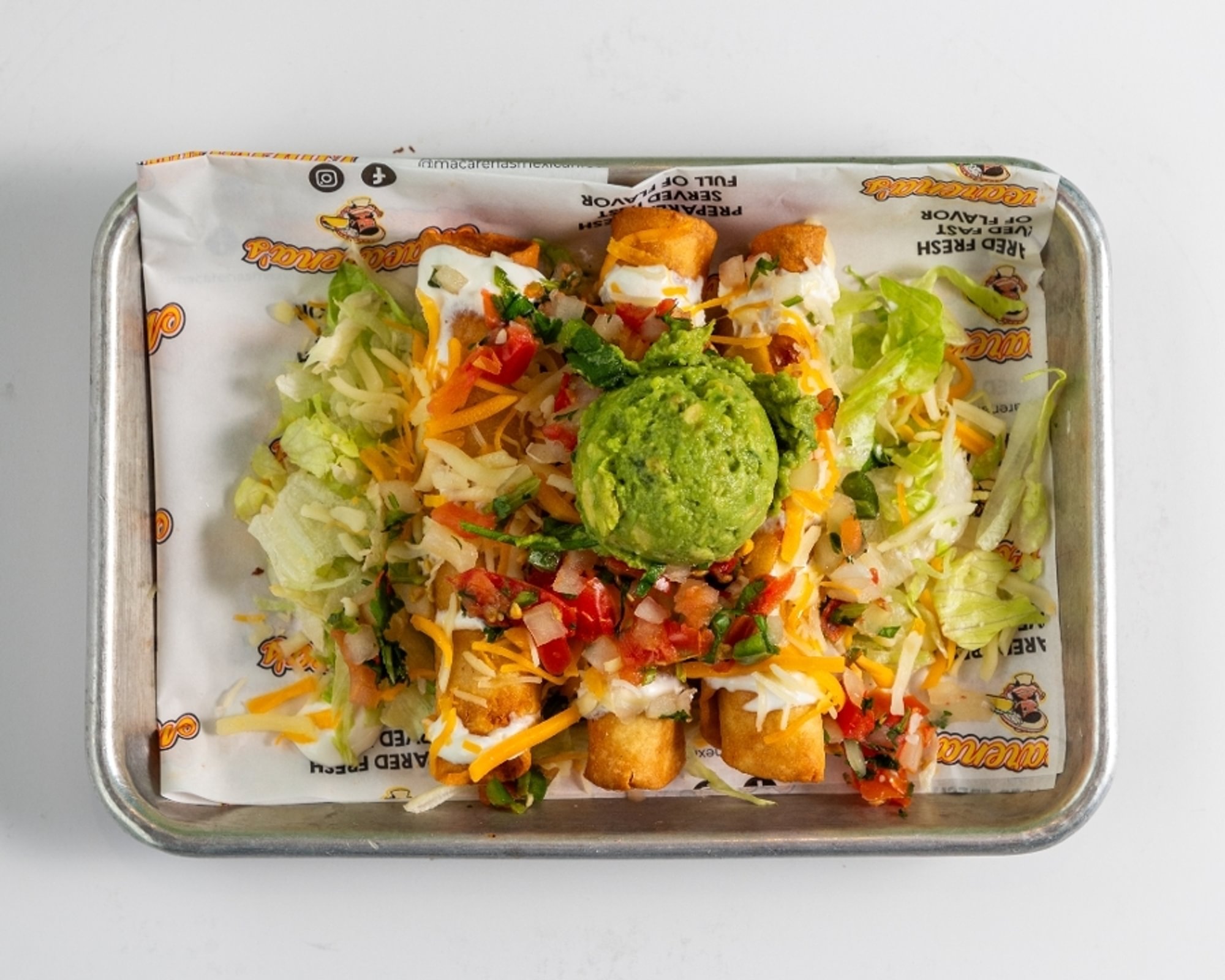 3 with cheese and guacamole taquito