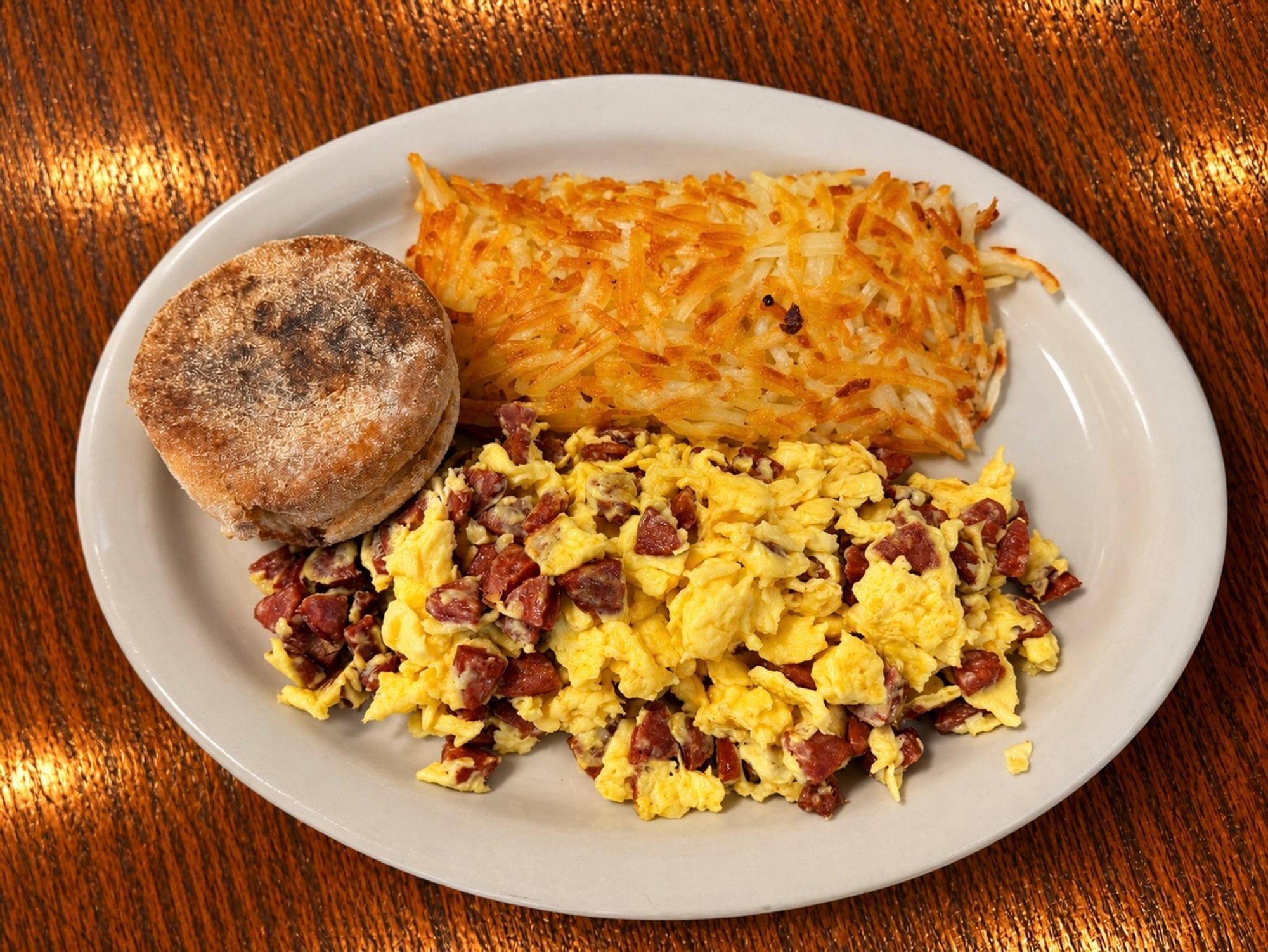 Linguica or Chorizo Scramble