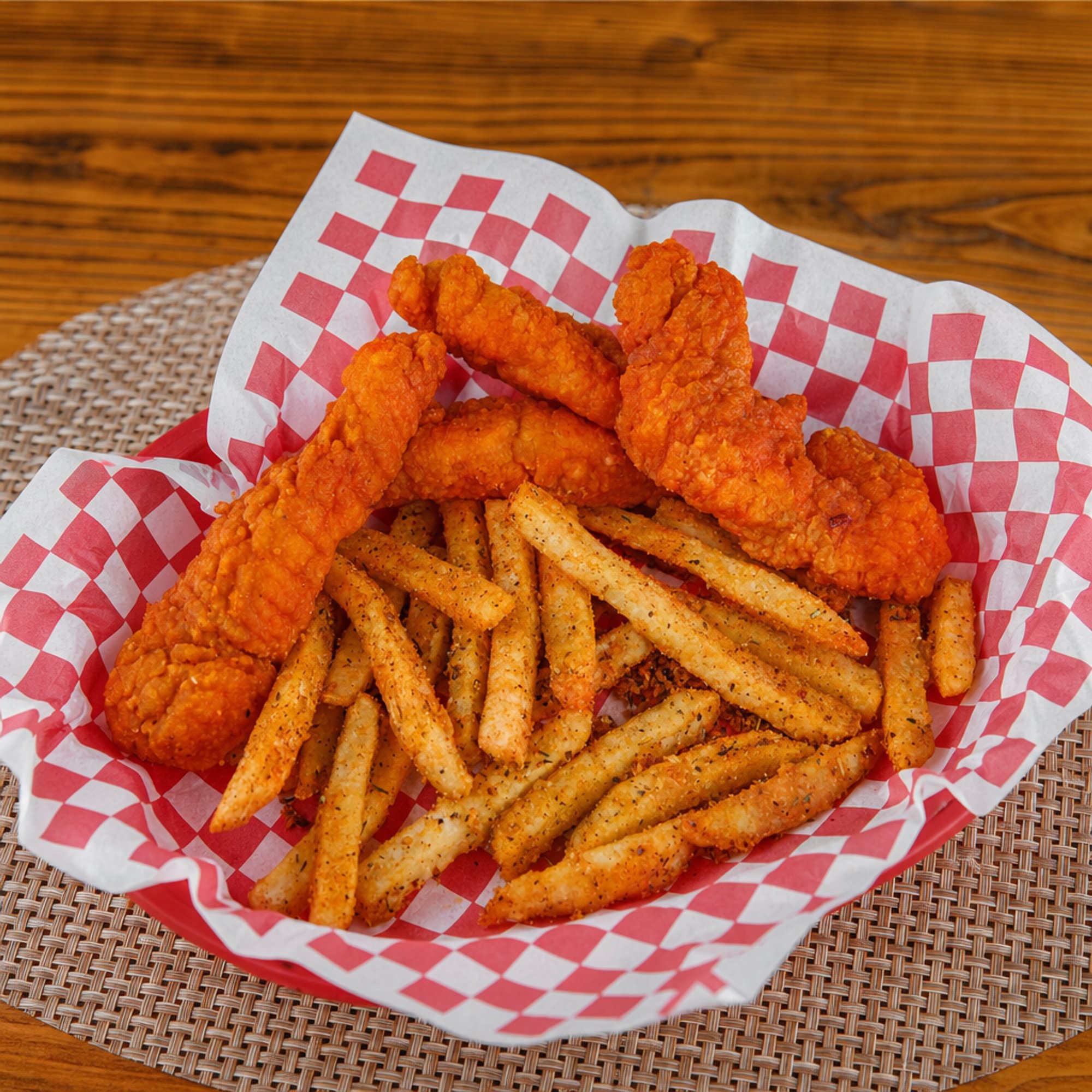 Fried Buffalo Chicken Tenders with Fries