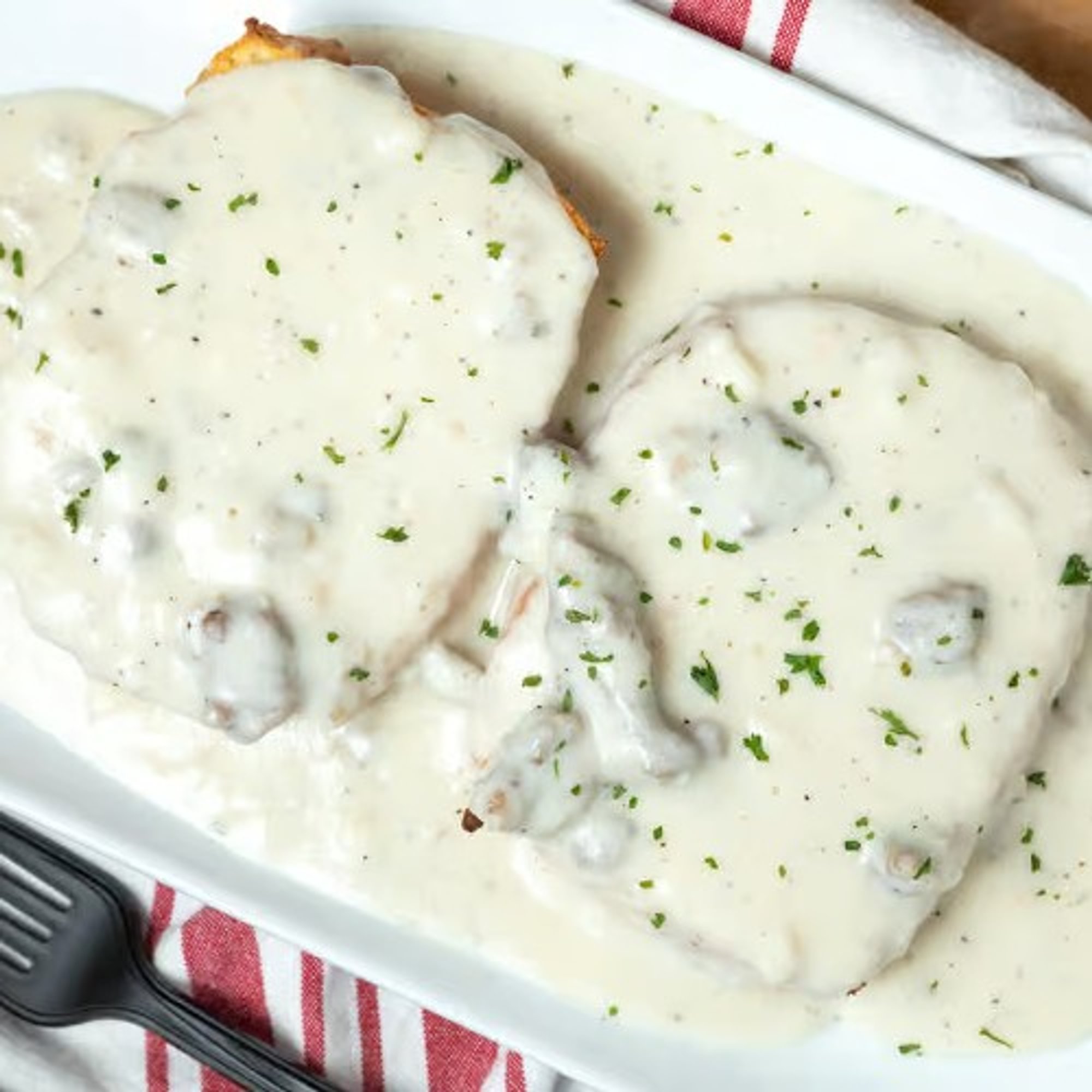 Southern Style Gravy on a Butterhole Biscuit