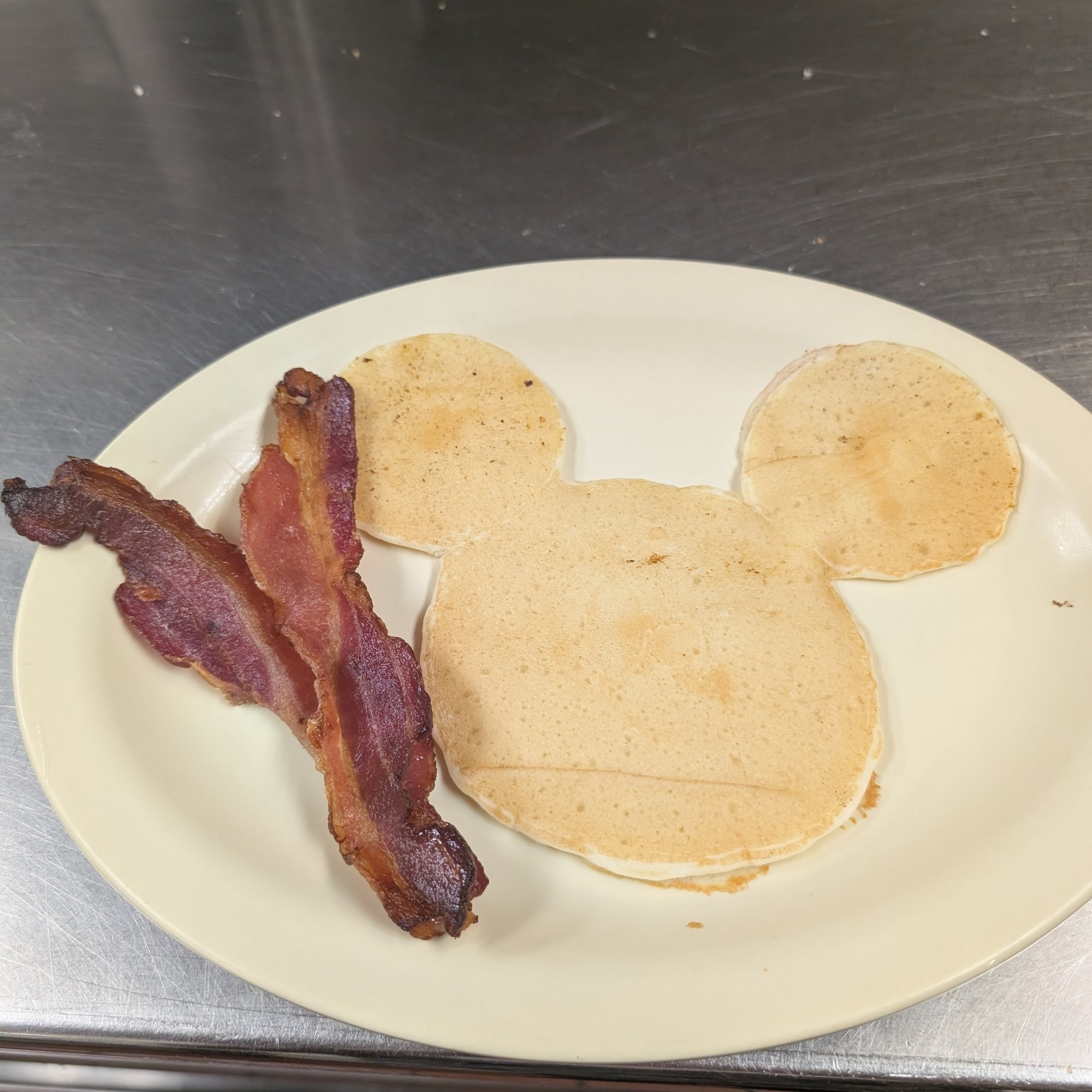 Kids Mickey Mouse Pancake with Bacon or Sausage Patty