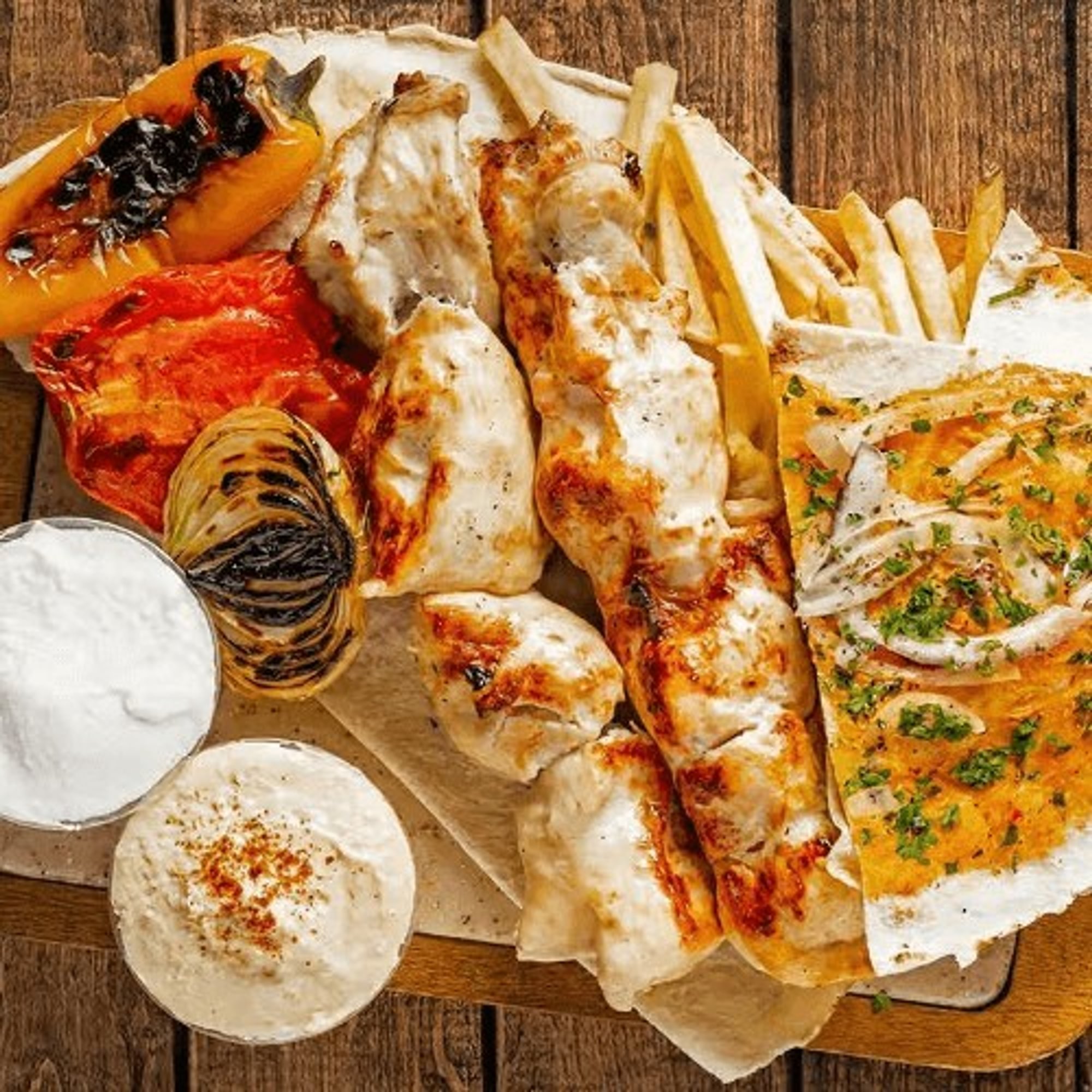 CHICKEN KABAB GRILL PLATE (2)SKEWERS