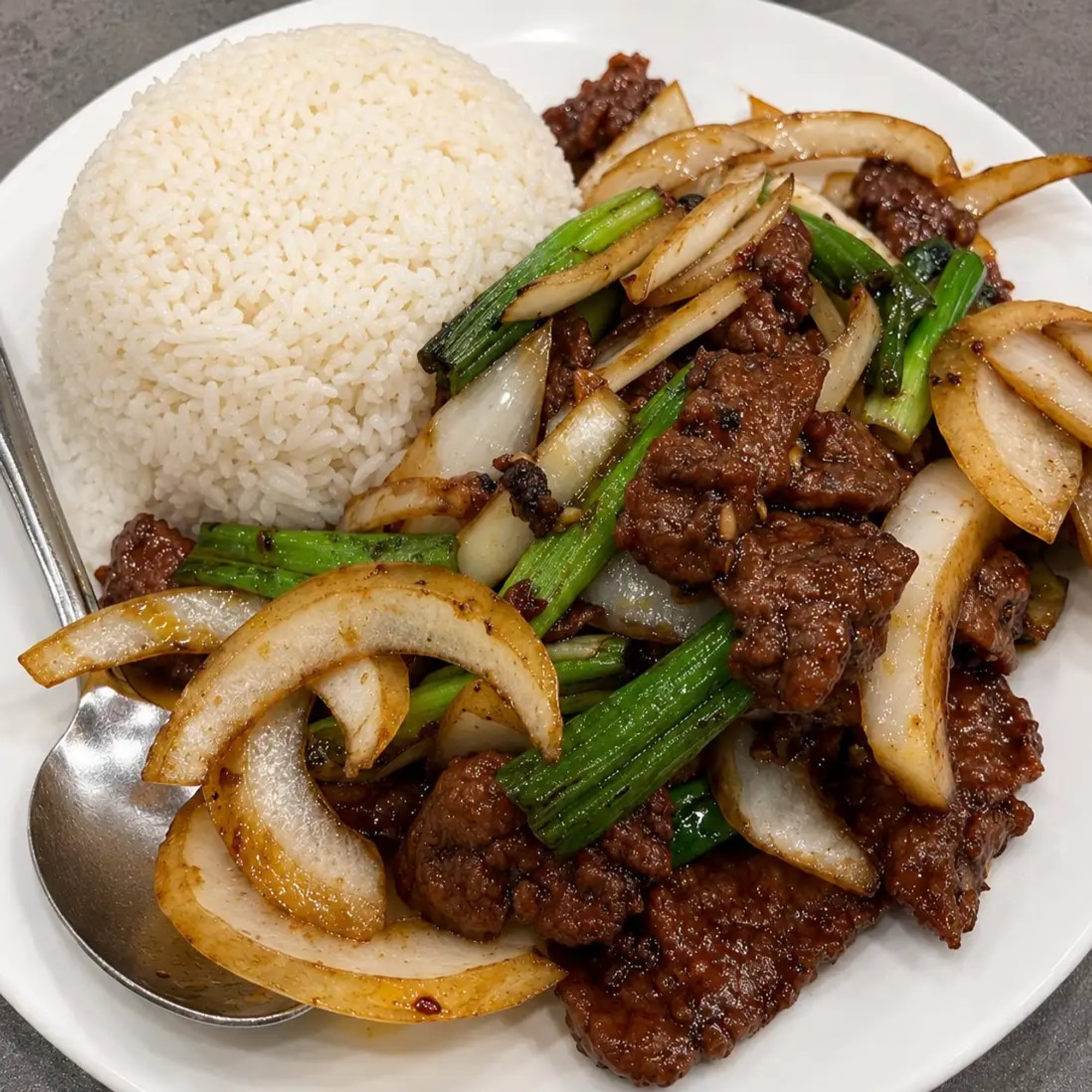 Mongolian Beef Over Rice