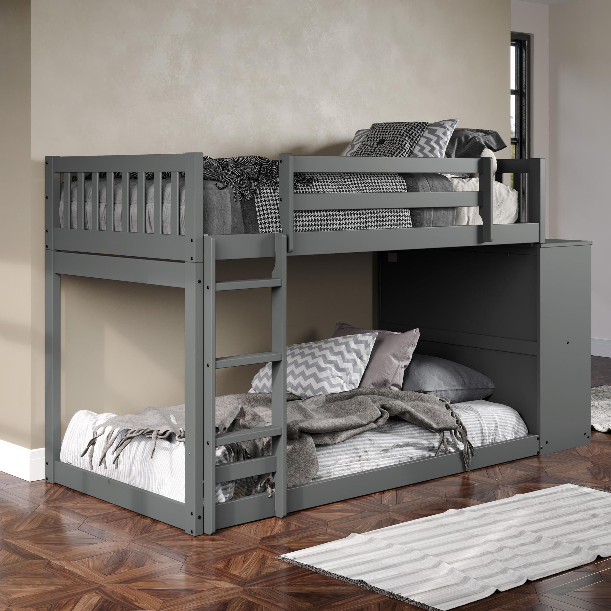 Moby Twin over Twin Mission Chest Bunk Bed Dark Grey