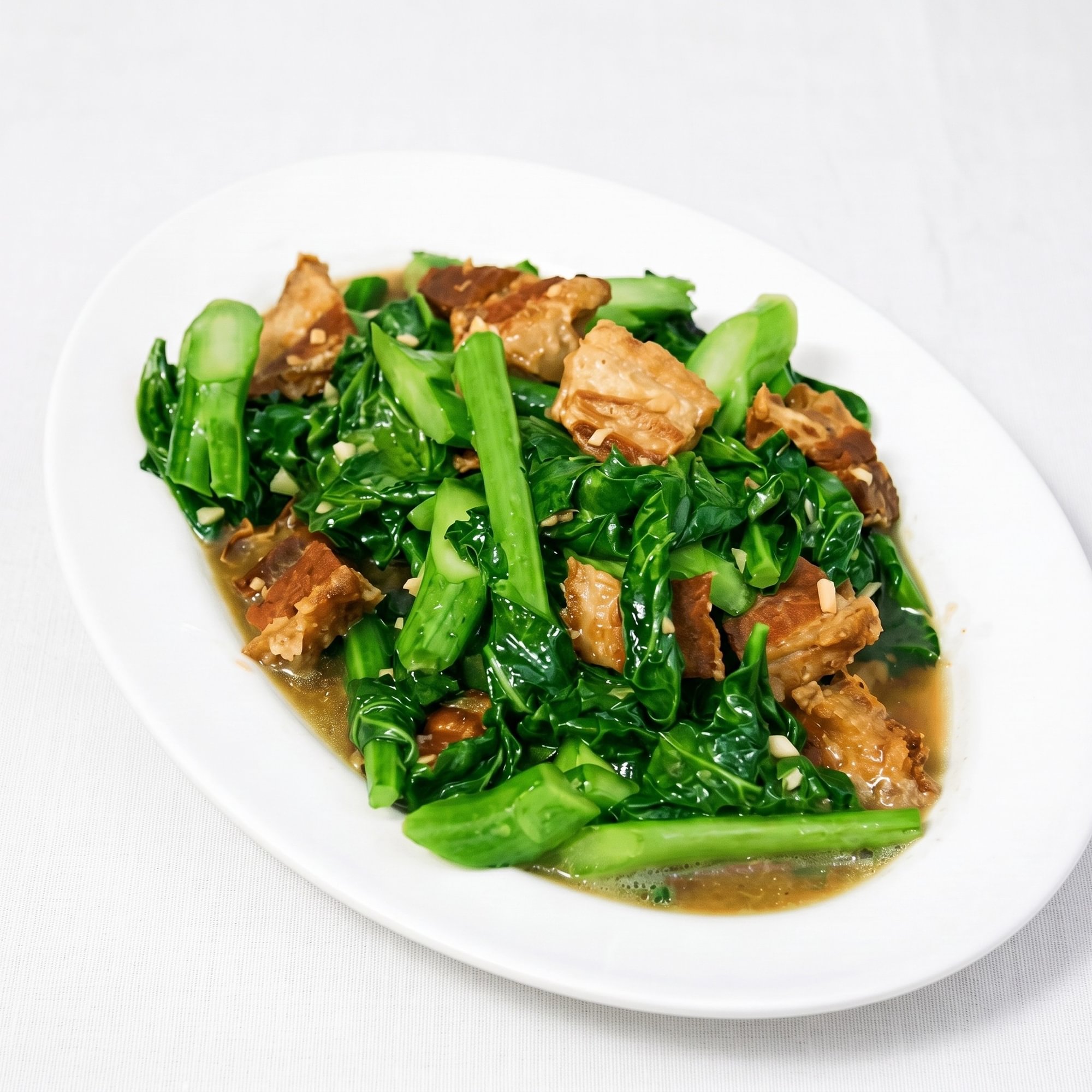 Chinese Broccoli & Thai Crispy Pork Belly
