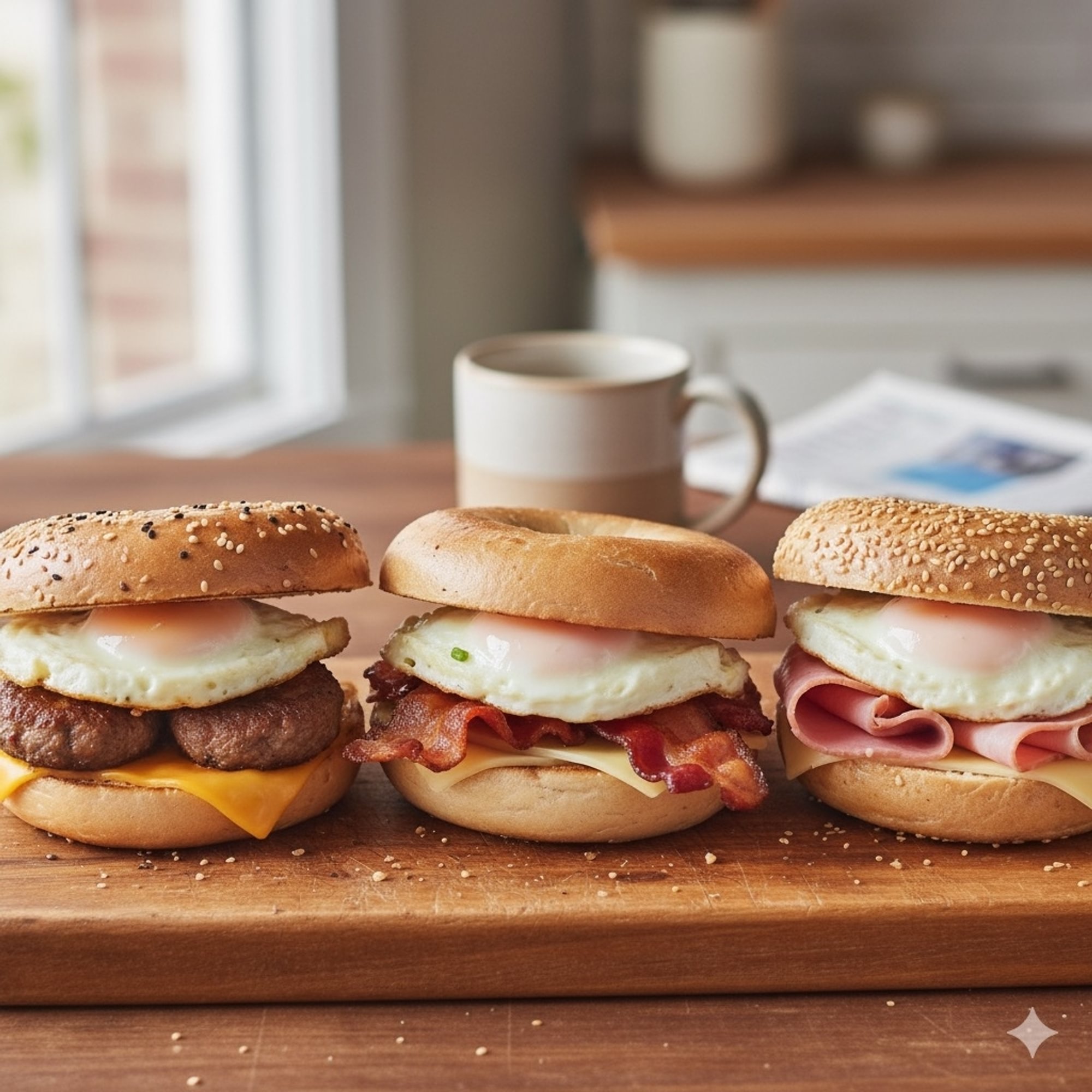 Bagel with Egg, Cheese & Meat