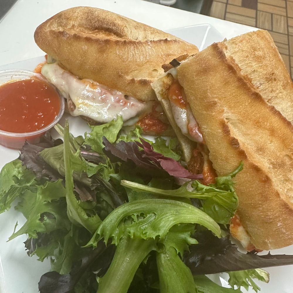 Eggplant Parmigiana Sandwich