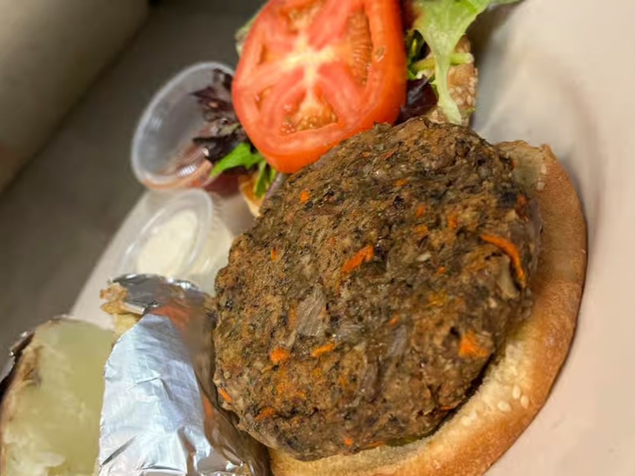 Black Bean & Roasted Almond Burger