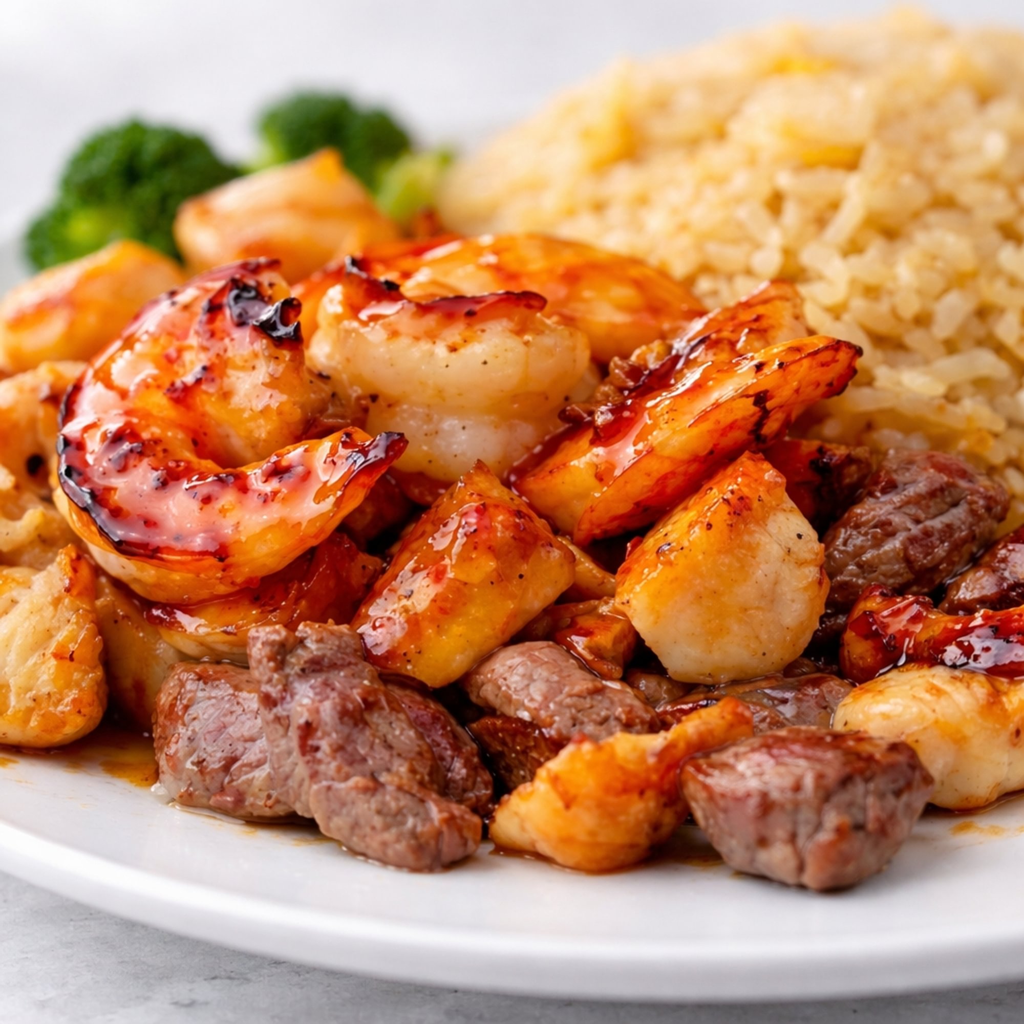 Hibachi Chicken, Shrimp, Steak