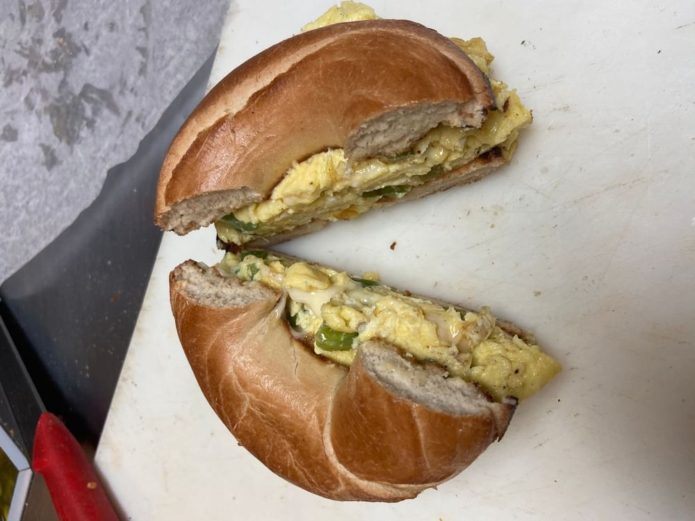 Green Pepper, Egg and Cheese Breakfast Sandwich