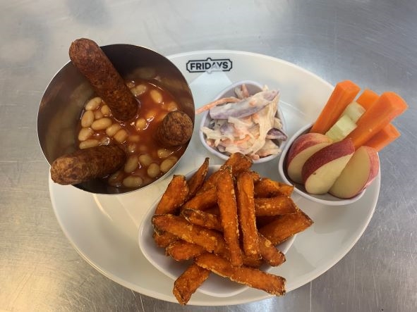 Veggie Sausages & Baked Beans Pot