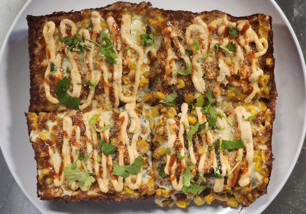Small Elote Detroit-Style Pizza
