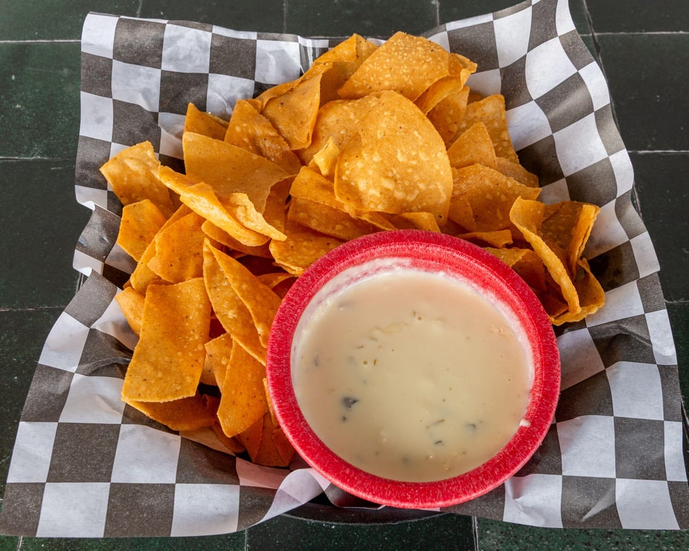 Queso Dip and Nacho Chips