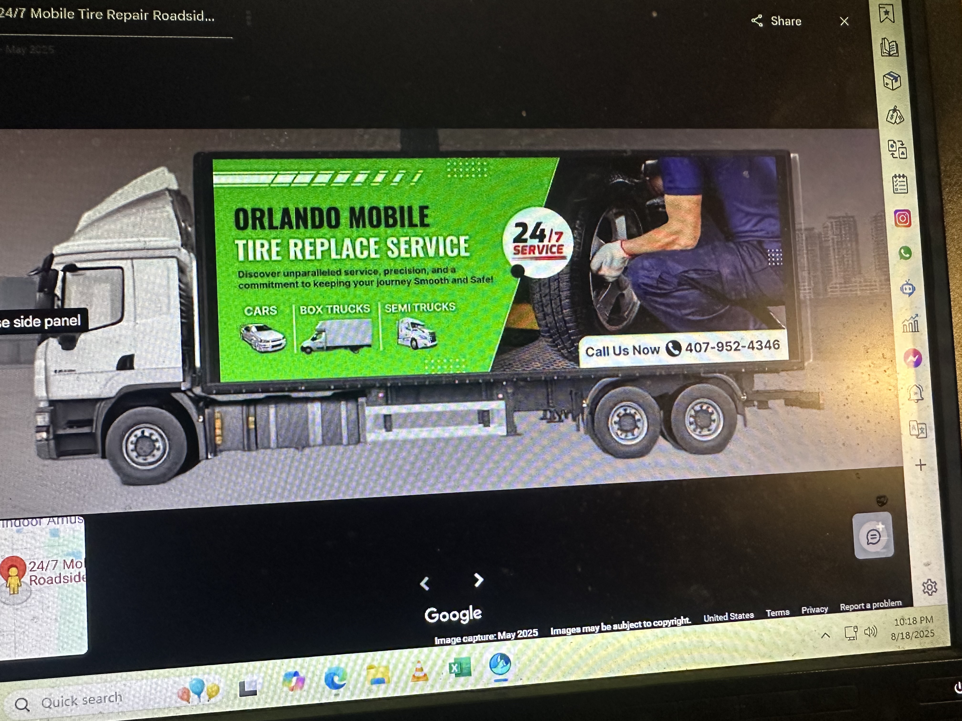 24/7 Mobile Tire Repair Roadside Assistant